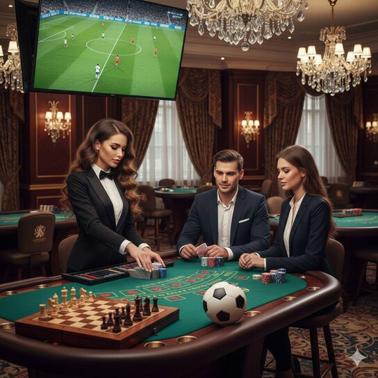 Luxurious casino interior in British Columbia with slot machines and table games.